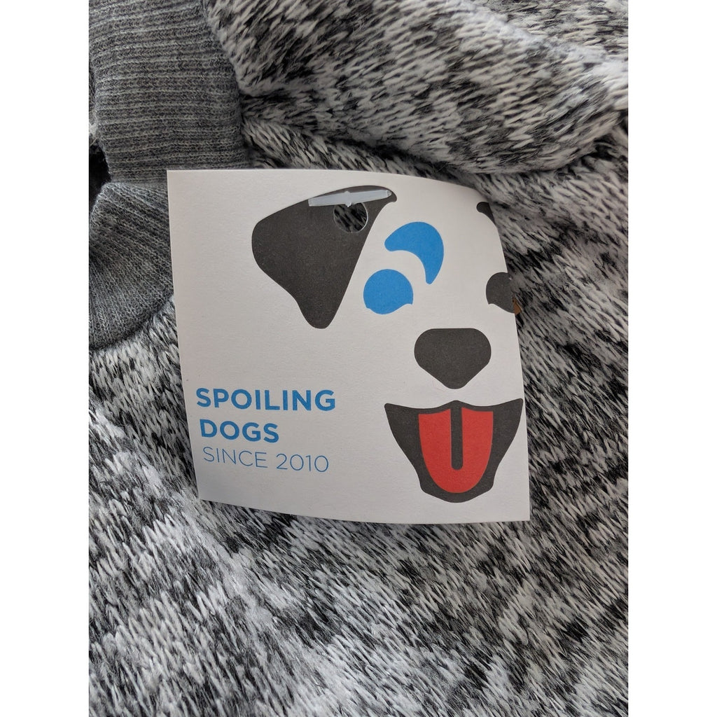 New Classic Spoiling Dogs Small Gray Marl Knit Fleece Lined Pet Sweater New