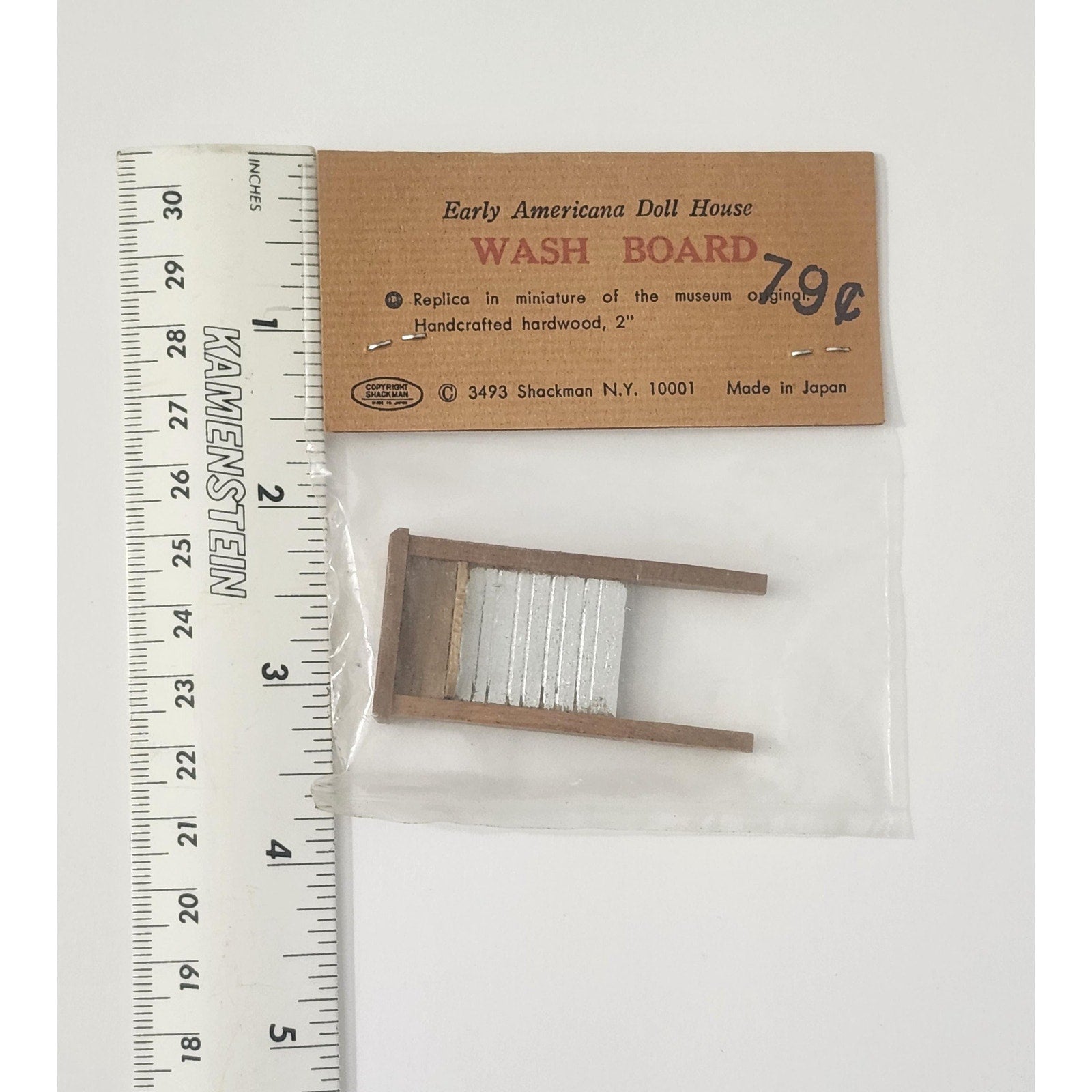 Vintage Shackman Miniature Washboard Early Americana Doll House New in Bag