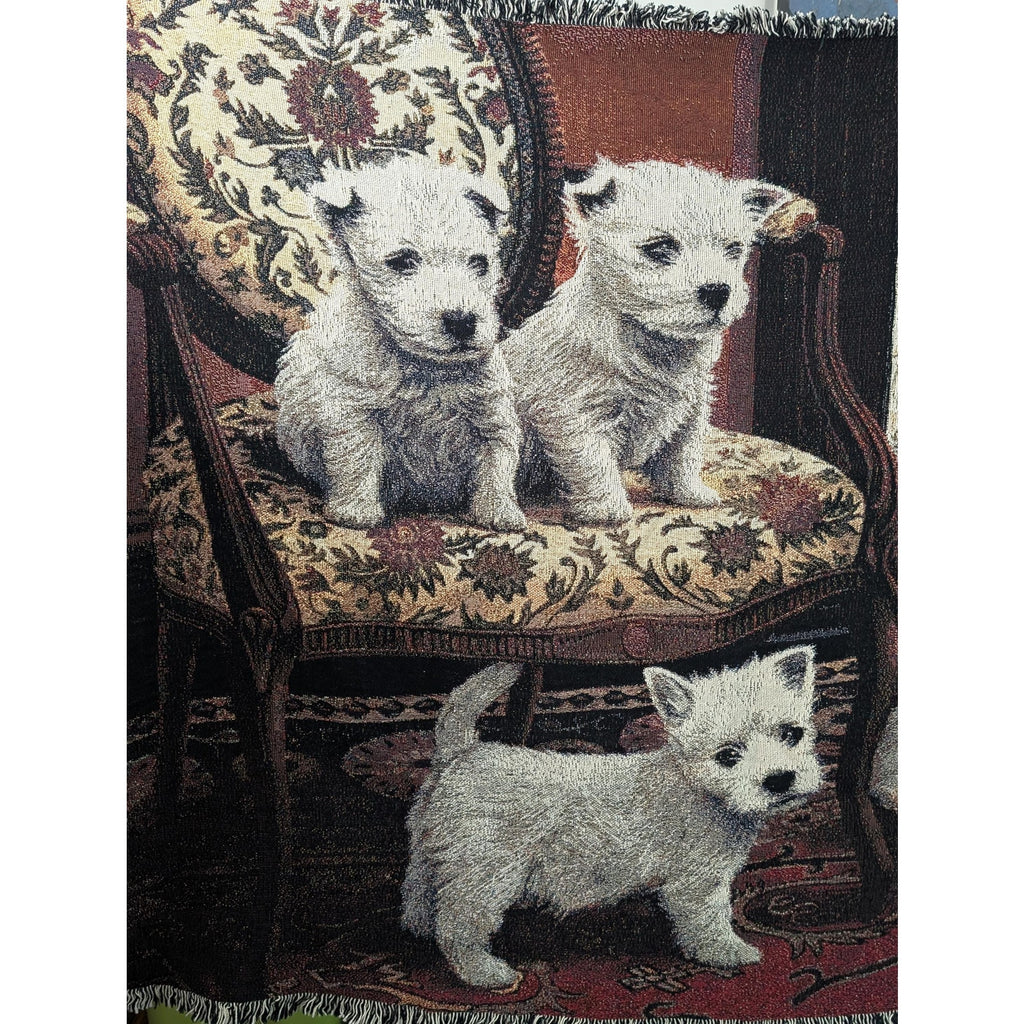 1135-T Pure Country Weavers Westie Tapestry Blanket Robert May Vintage Cotton Throw
