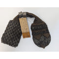 Antique Victorian Miser Purse Harriet King Provenance Hand Beaded Crochet Stocking Bag