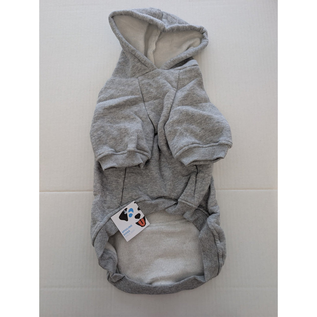 Dog Days Gray Dog Hoodie Sweatshirt Medium Fleece Pet Clothes Pouch Pocket M