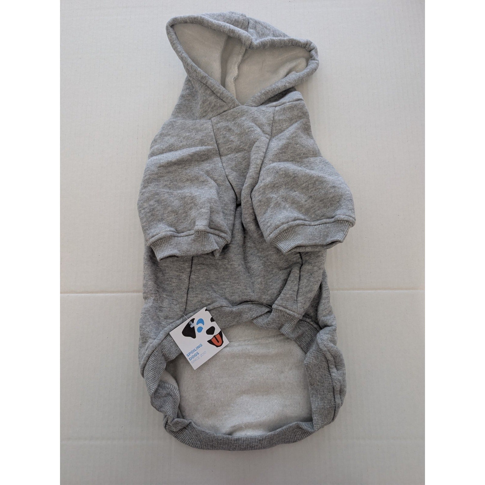 Dog Days Gray Dog Hoodie Sweatshirt Medium Fleece Pet Clothes Pouch Pocket M