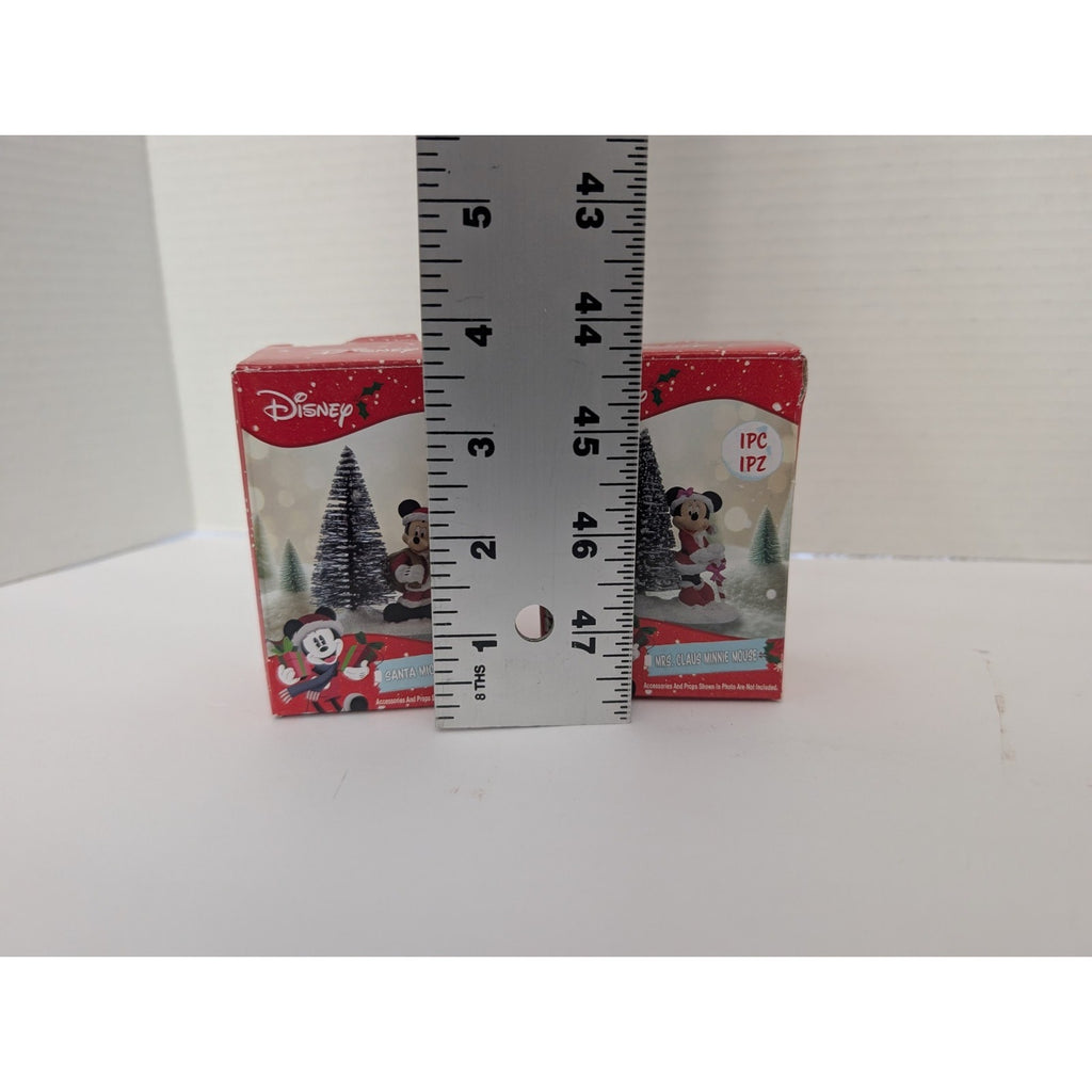 Disney Santa Mickey & Mrs. Claus Minnie Mouse Christmas Village Figurine Set