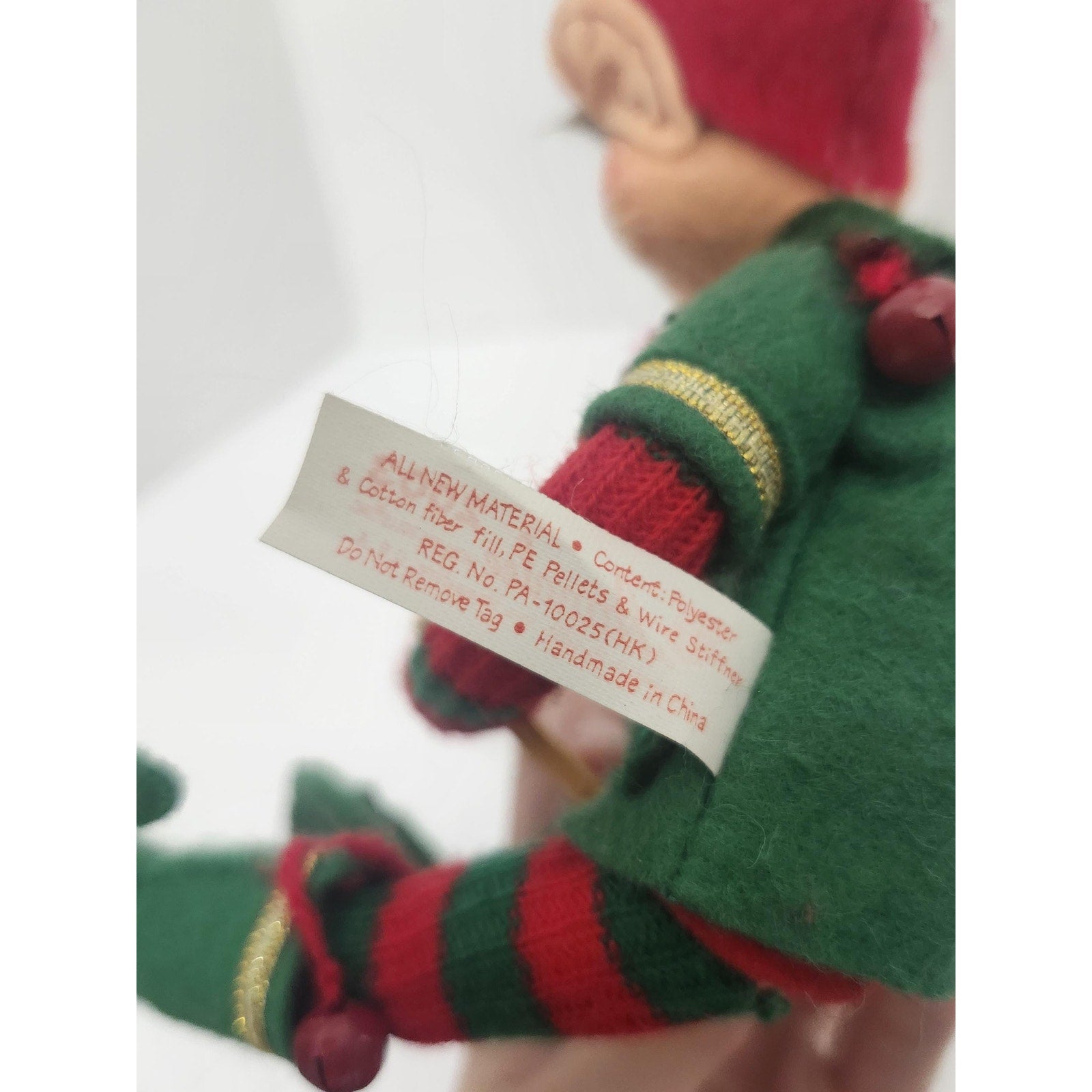 Vintage 2003 Annalee Mobilitee Christmas Elf Doll with Pencil Jingle Bells