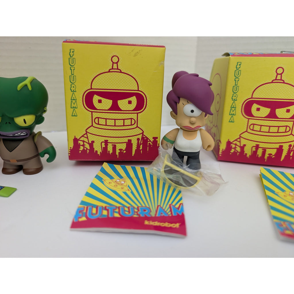 Kidrobot Futurama Vinyl Mini Figure Lot Bender Leela Nibbler Morbo Lrrr 2009