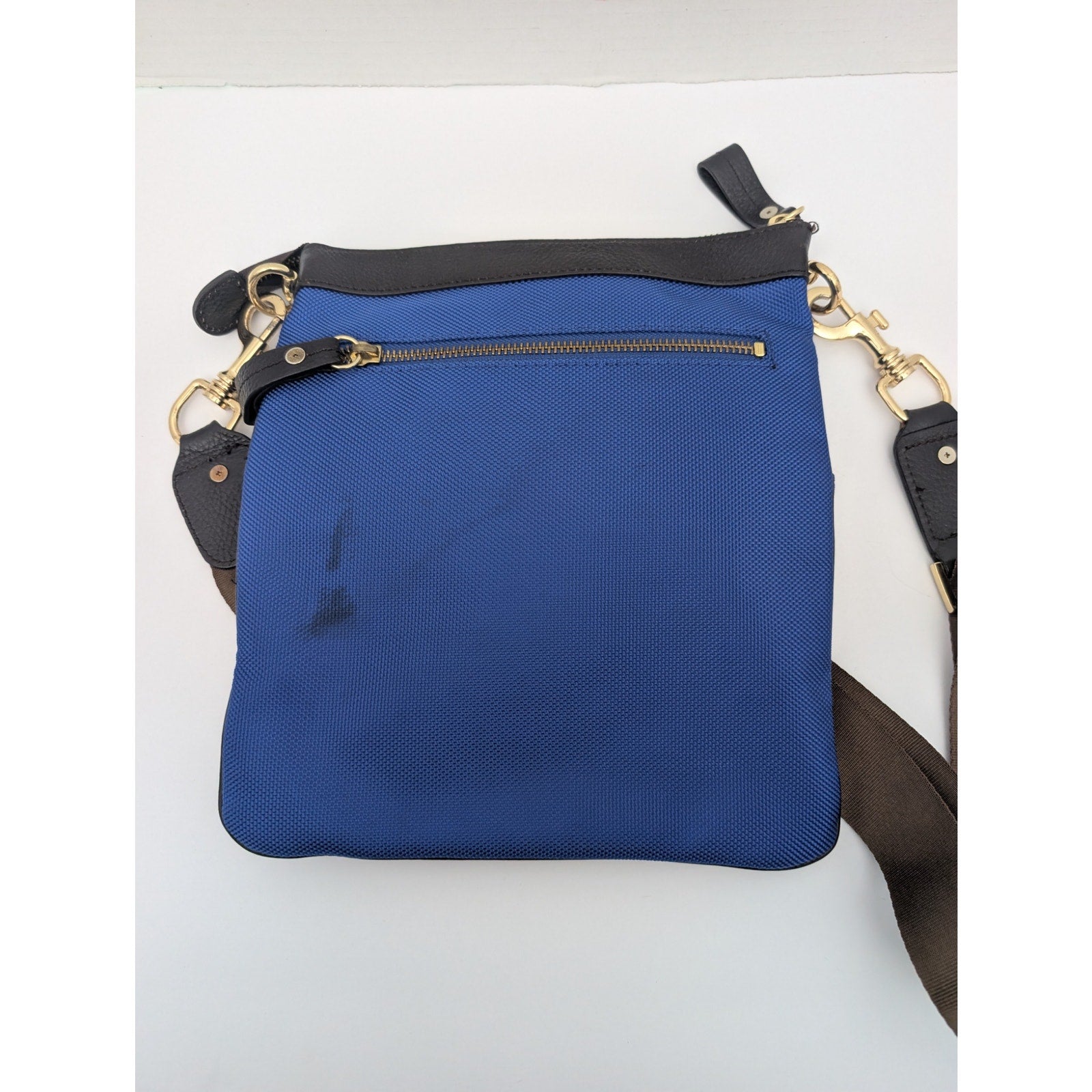 JPK Paris 75 Blue Nylon Crossbody Bag Messenger Purse Floral Interior