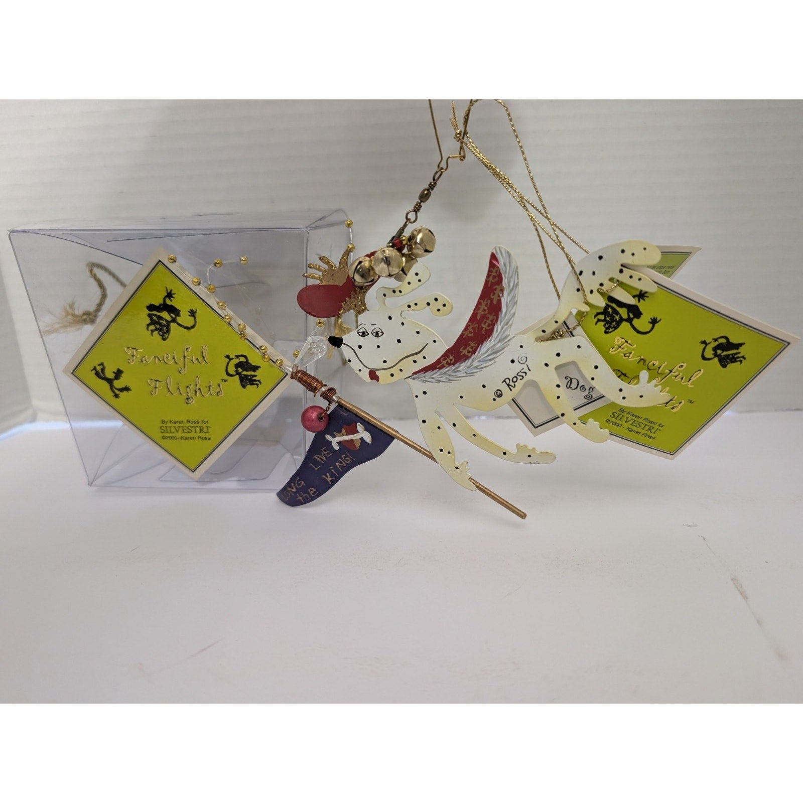 Silvestri Fanciful Flights Karen Rossi Prince Dog Ornament Hand Painted Metal