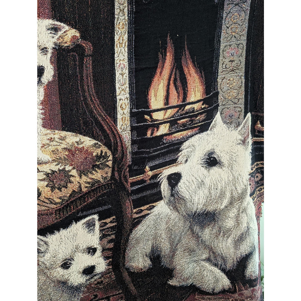 1135-T Pure Country Weavers Westie Tapestry Blanket Robert May Vintage Cotton Throw