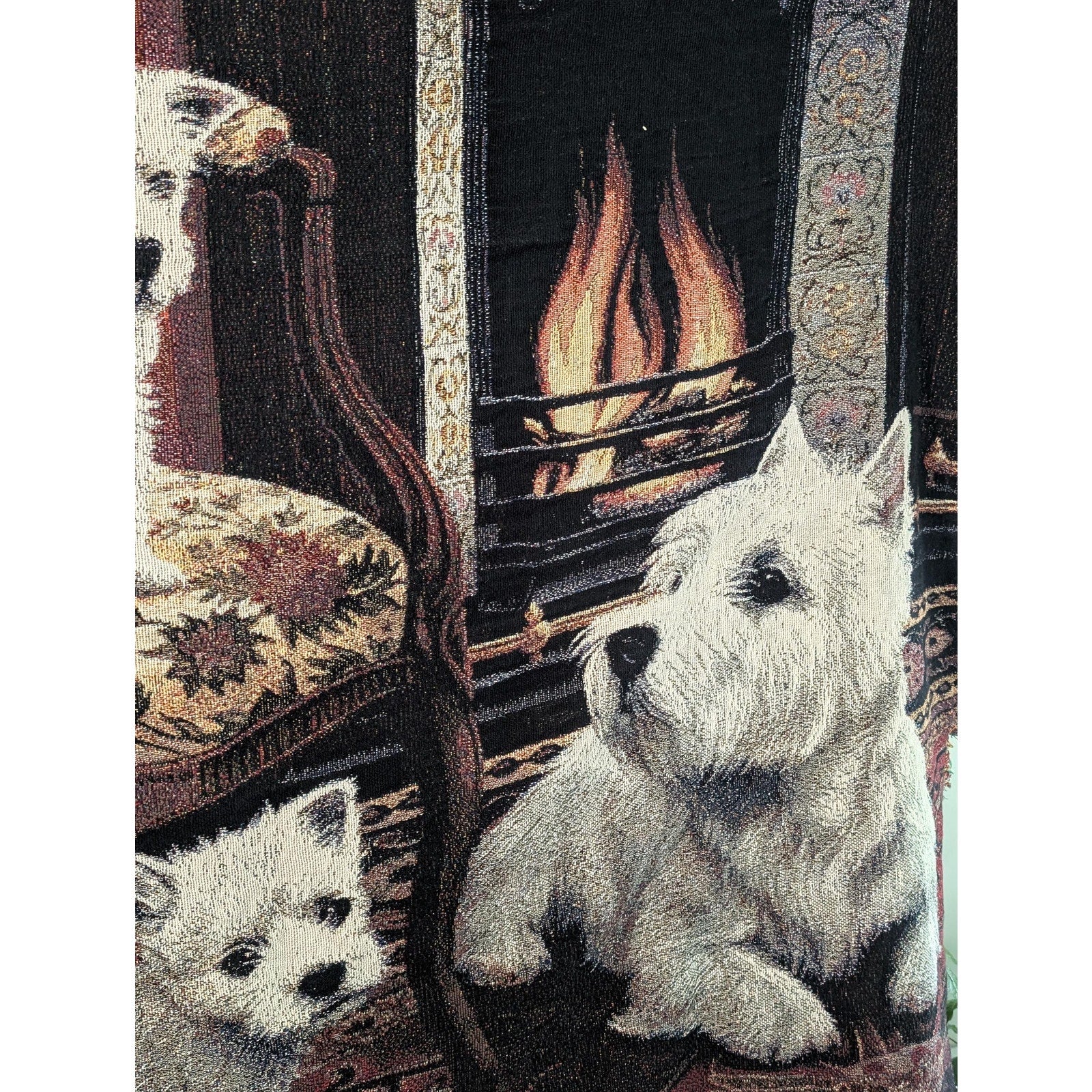 1135-T Pure Country Weavers Westie Tapestry Blanket Robert May Vintage Cotton Throw