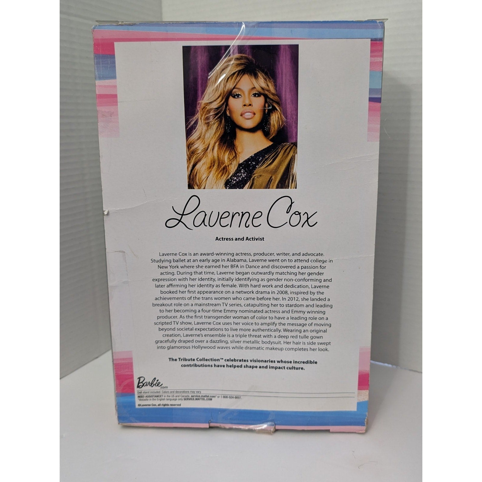 Barbie Signature Tribute Collection Laverne Cox Doll Mattel HHP86 Damaged Box