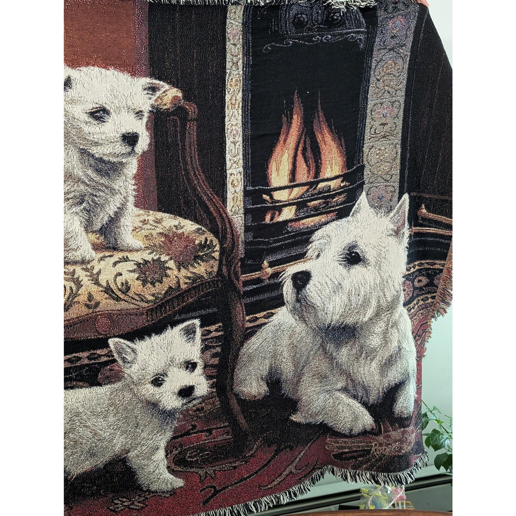 1135-T Pure Country Weavers Westie Tapestry Blanket Robert May Vintage Cotton Throw