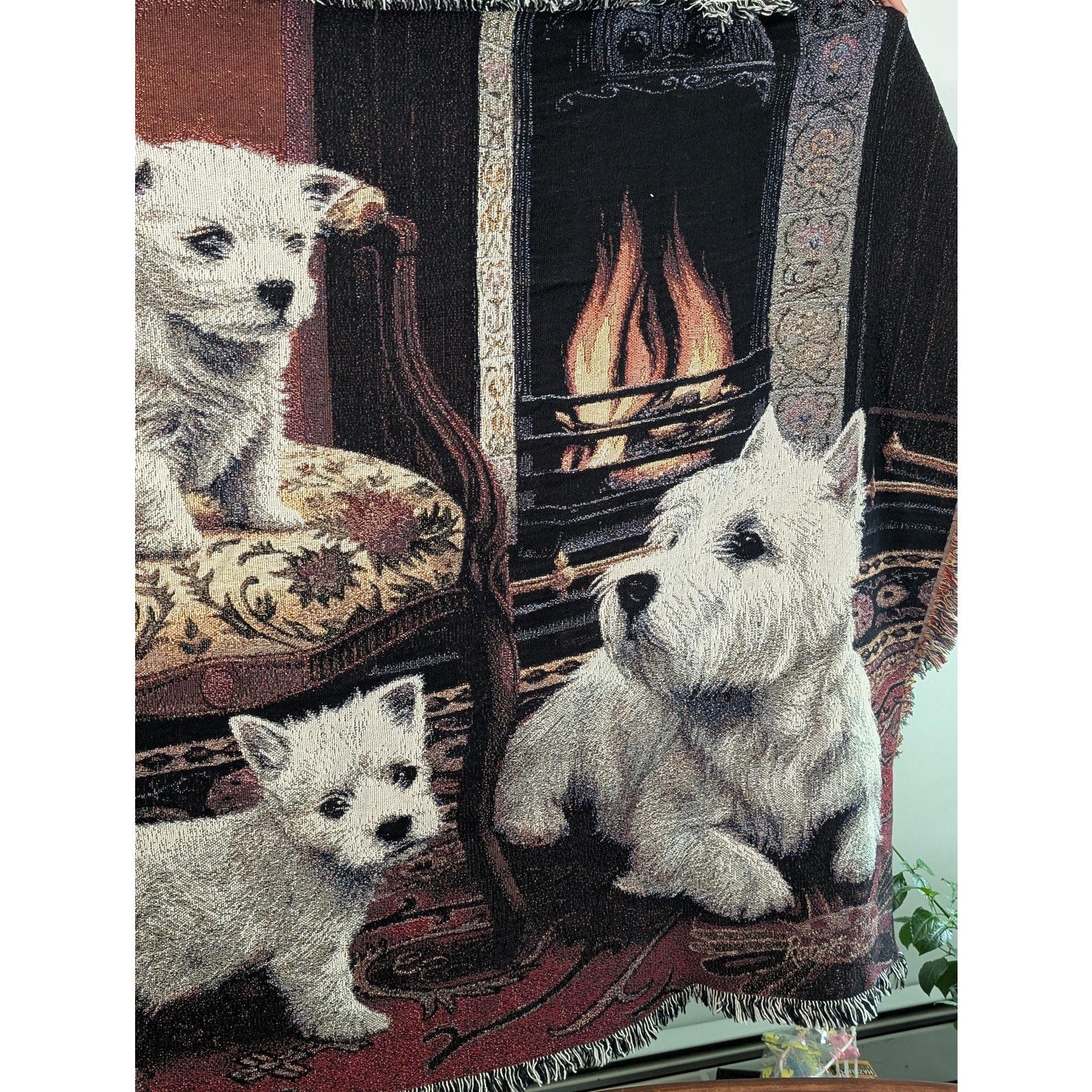 1135-T Pure Country Weavers Westie Tapestry Blanket Robert May Vintage Cotton Throw