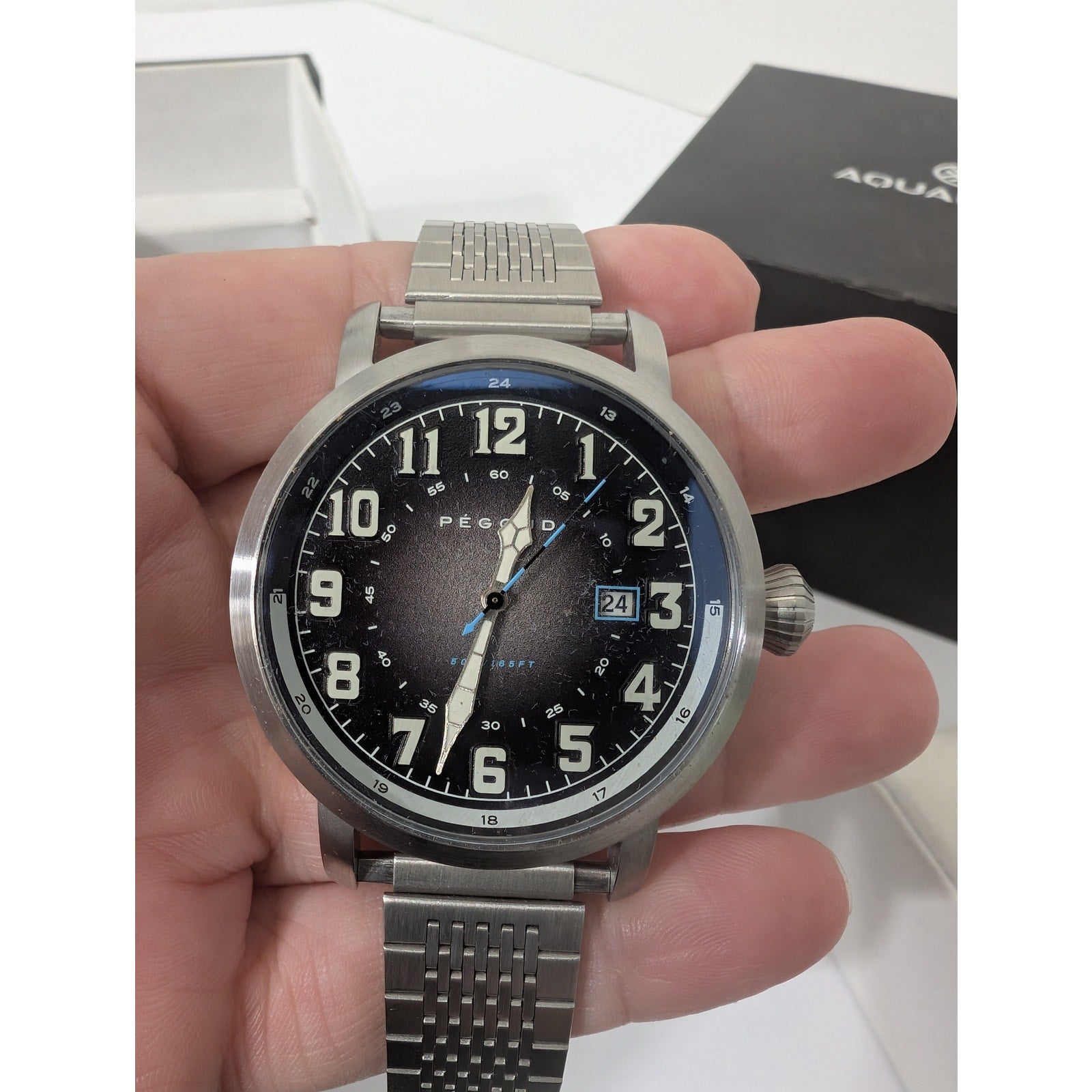 Pégoud PG-9000 Men's Pilot Watch Stainless Steel Boxed