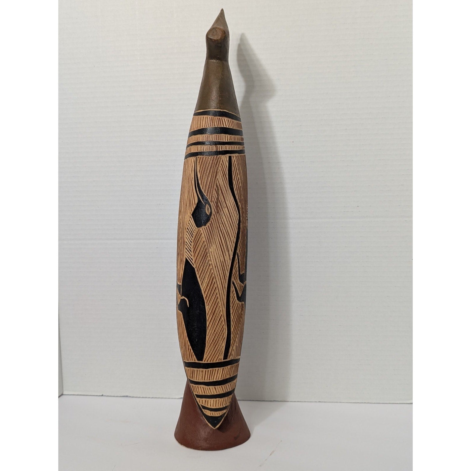 Australian Aboriginal Tiwi Bathurst Island Bird Sculpture Hand Carved and Dyed