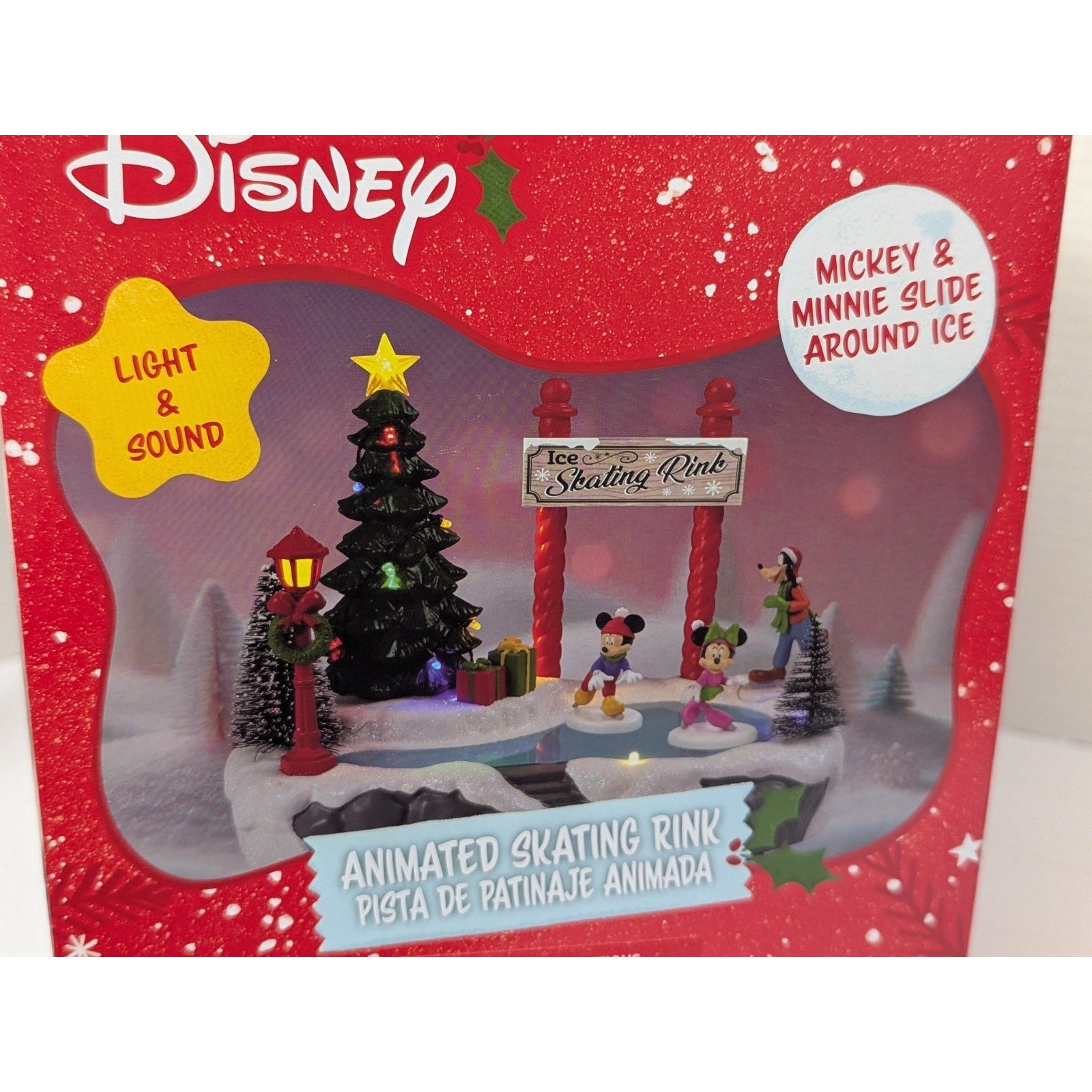 Disney Mickey & Minnie Animated Ice Skating Rink with Light & Holiday Sound