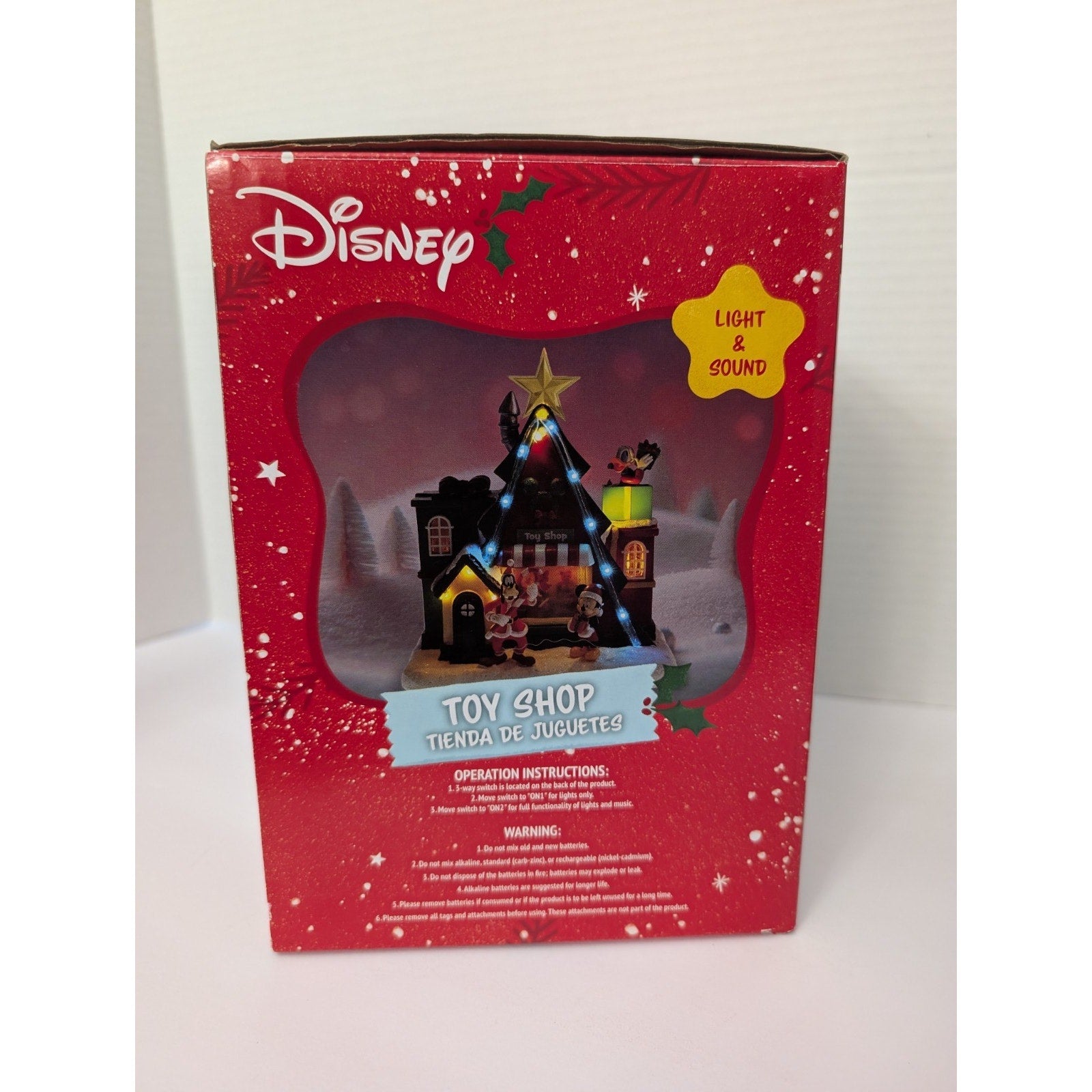 Disney Christmas Toy Shop Light Up House with Music & Sound Mickey Goofy Donald