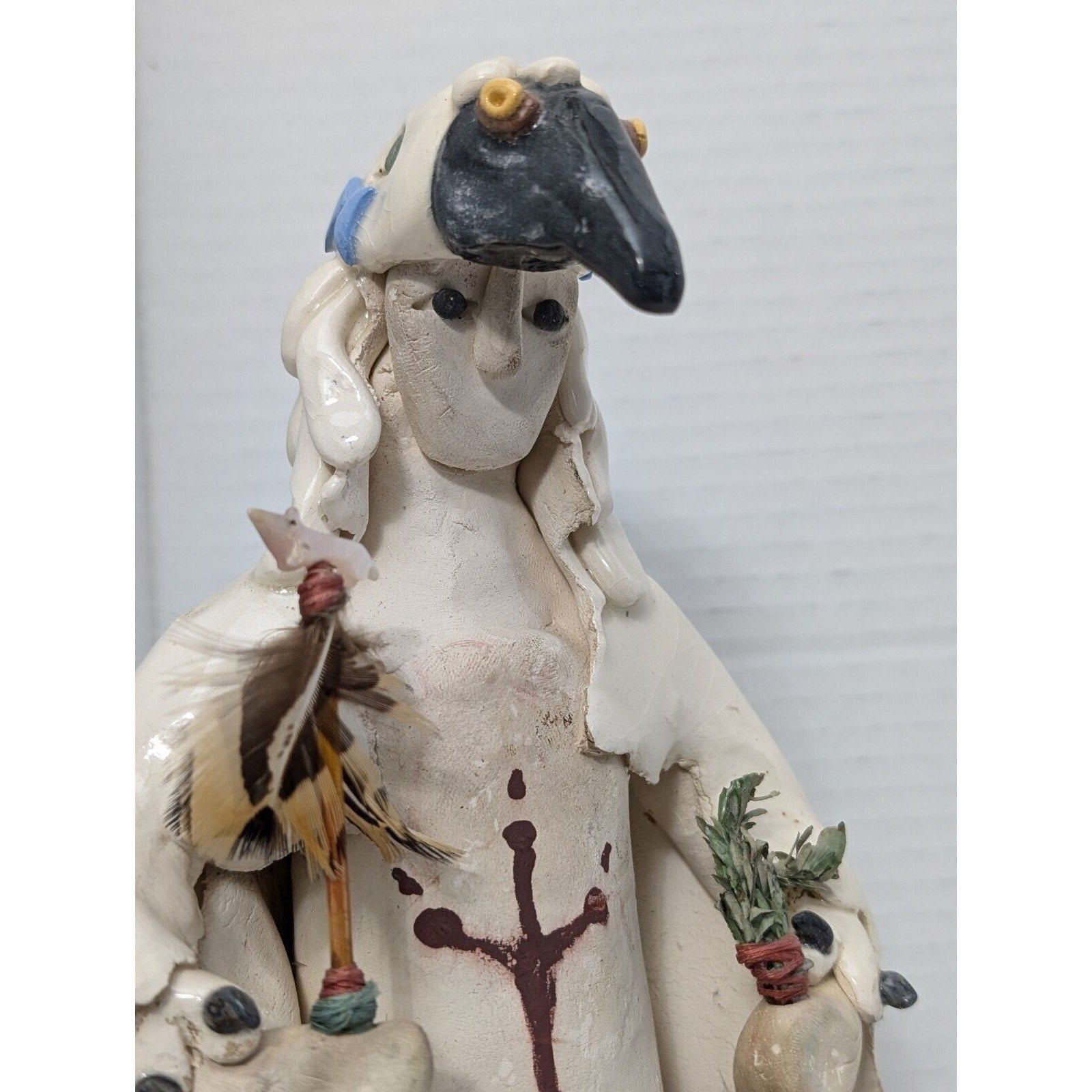 Rare Vintage Raven Animal Character Sculpture By Susan M Henry Native American
