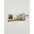 Vintage Mixed Metal Celestial Cat Brooch Pin Brass Silver Tone Moon Stars Whimsical