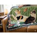 Manual Woodworkers & Weavers Cat Tales 51x68 Cotton Woven Tapestry Throw Blanket