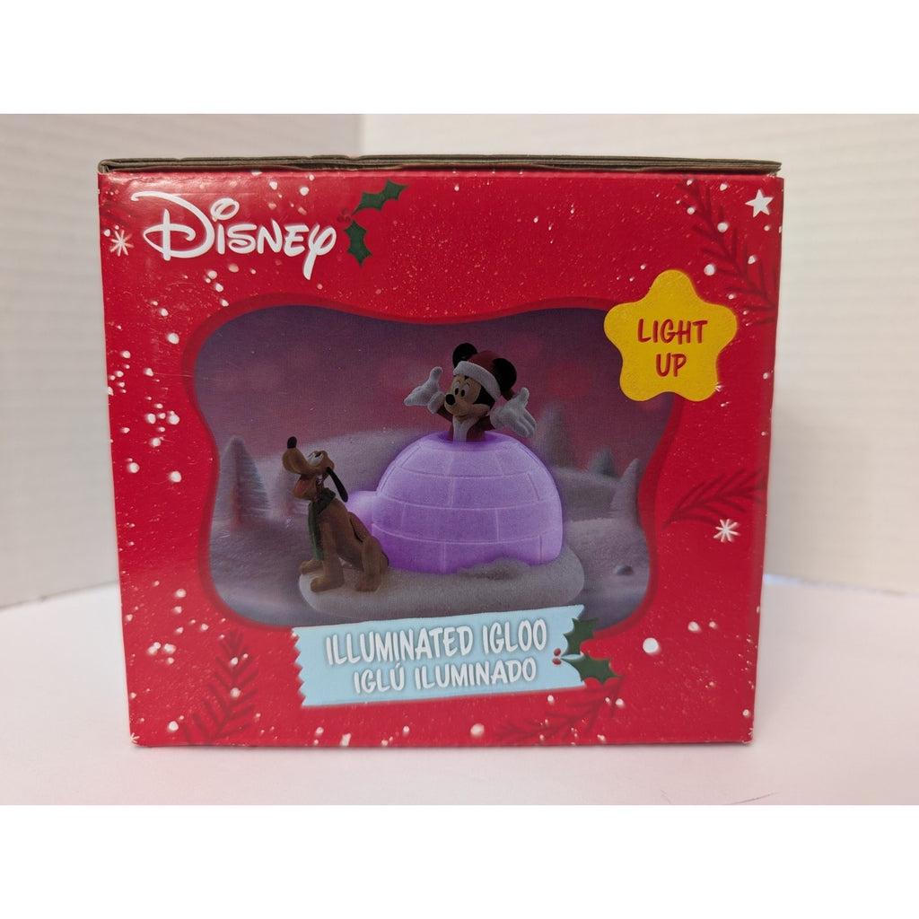 Disney Mickey Mouse & Pluto Illuminated Christmas Igloo Multi-Color LED Decor