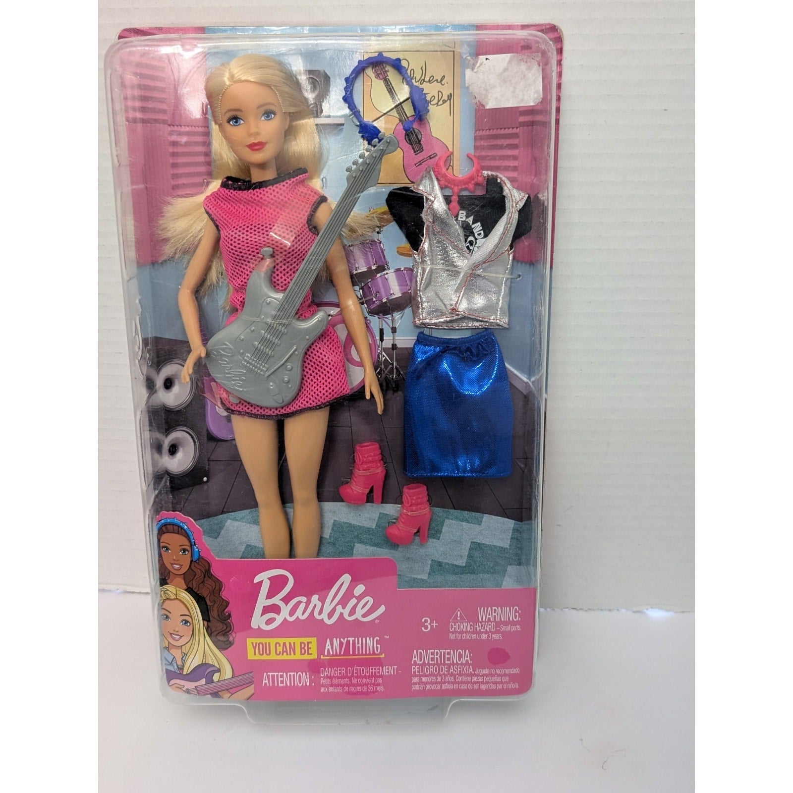 2018 Barbie Musician Rockstar Guitar Doll Blonde You Can Be Anything Career New