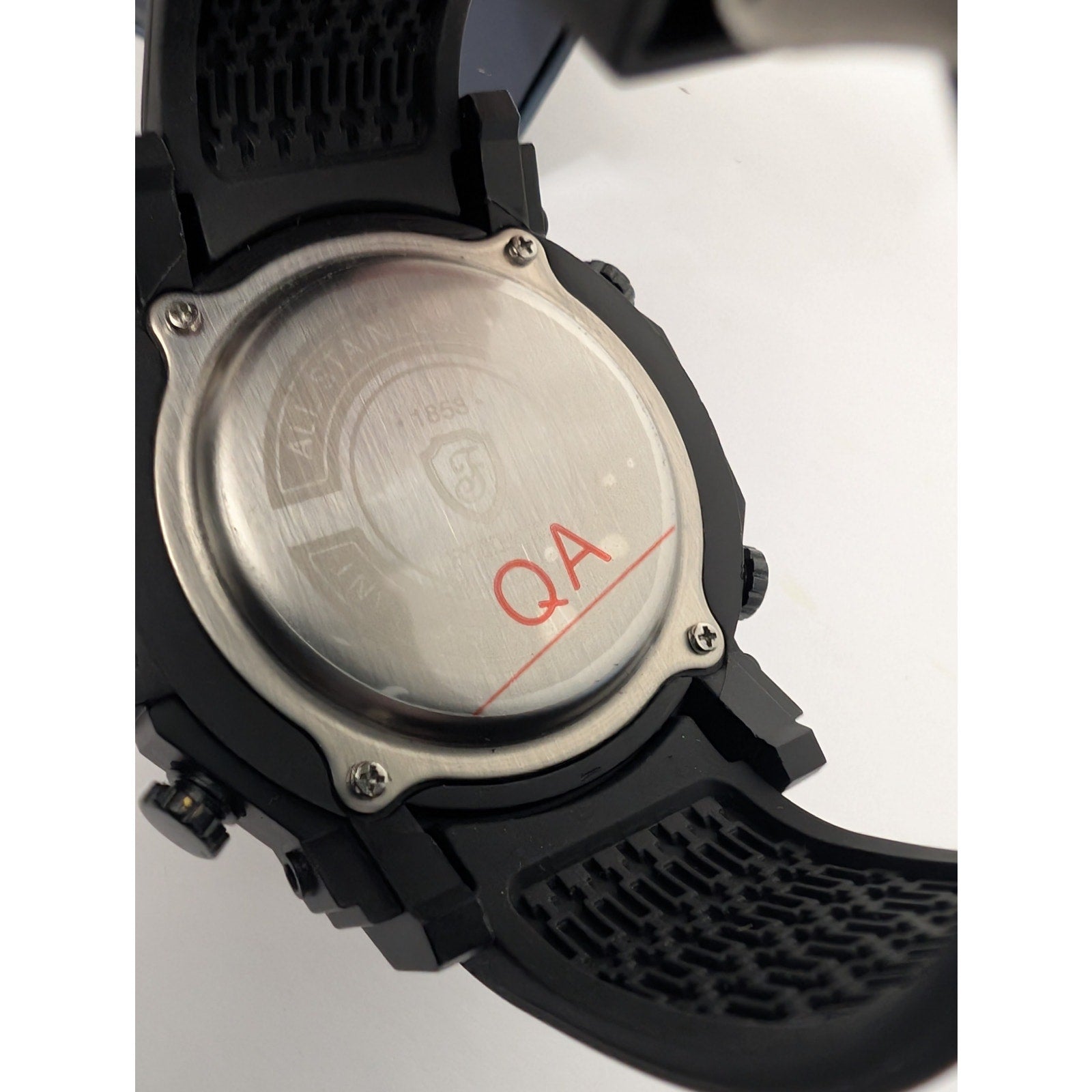 Foxbox Men's Dual-Display Sport Watch Rose Gold Bezel & Tactical Silicon Strap