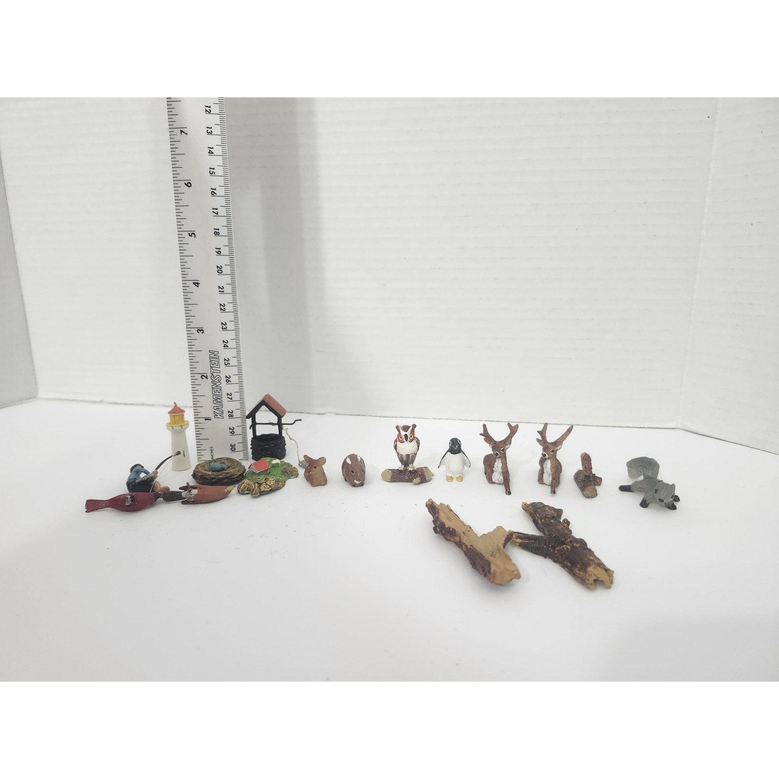 Vintage Miniature Cast Metal Woodland Animals Diorama Lot Figures