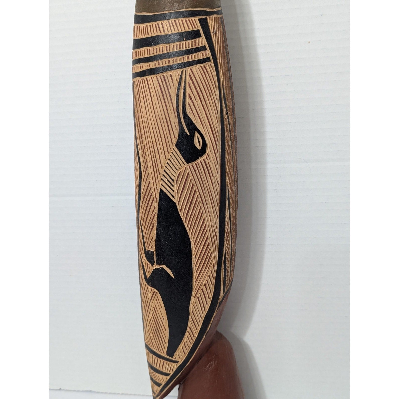 Australian Aboriginal Tiwi Bathurst Island Bird Sculpture Hand Carved and Dyed