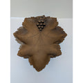 Vintage Swiss Musical Fruit Bowl Raeber Muller Hand Carved Grape Leaf Wood Art