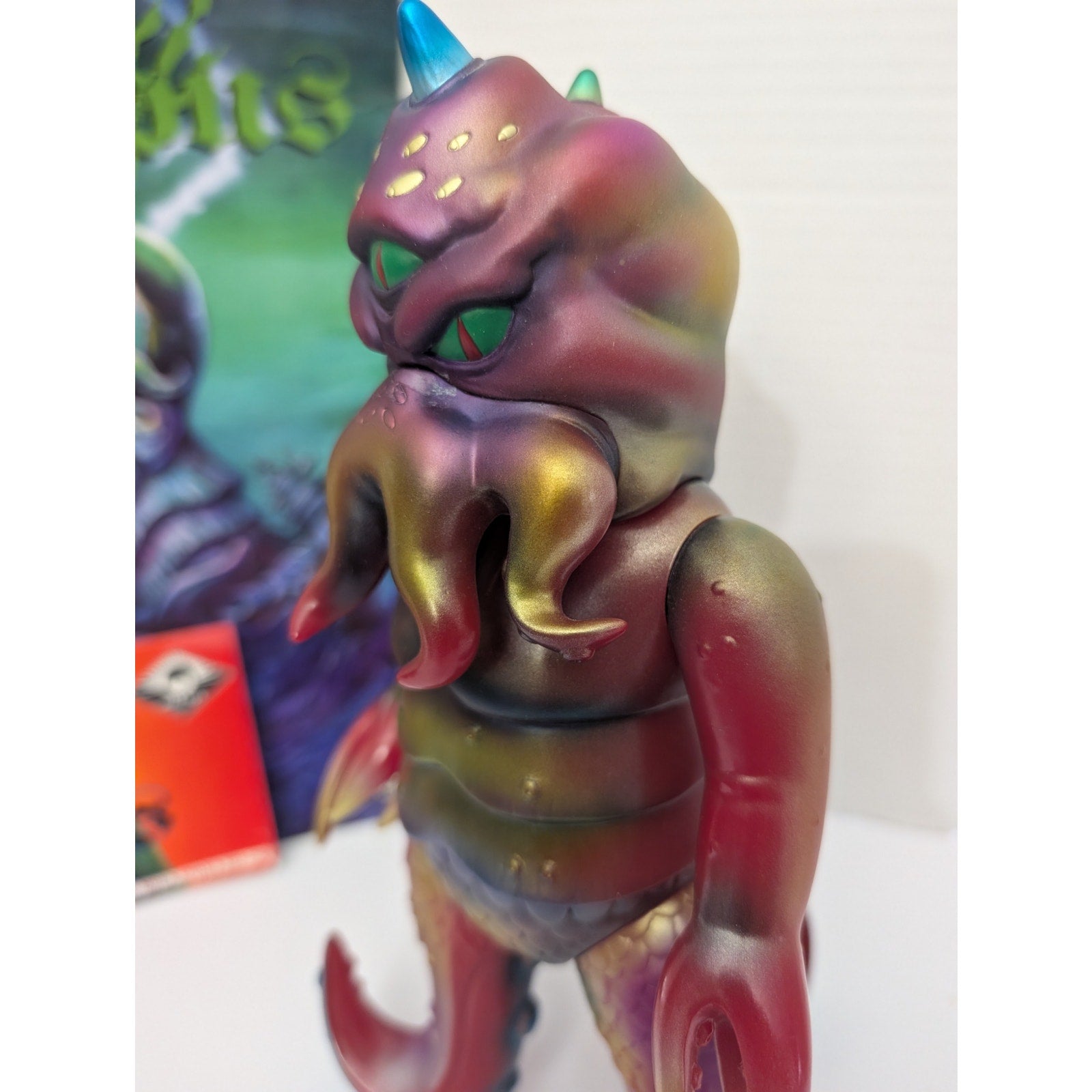 Max Toy Co. Kaiju Tripus 2.0 Metallic Red & Gold Sofubi Figure Mark Nagata Japan
