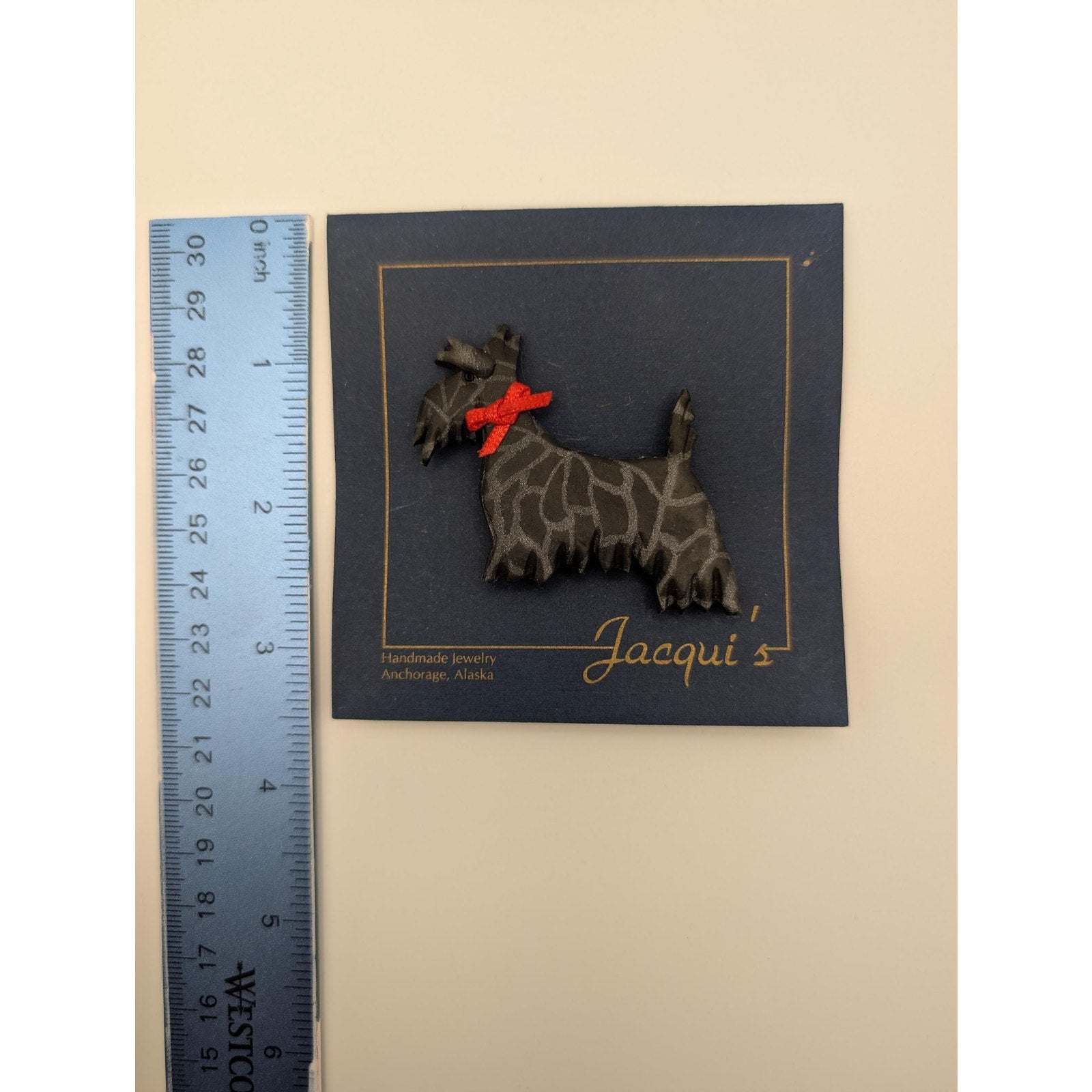 Jacqui Ertischek Alaskan Studio Clay Scottie Dog Pin Handcrafted Artisan Brooch