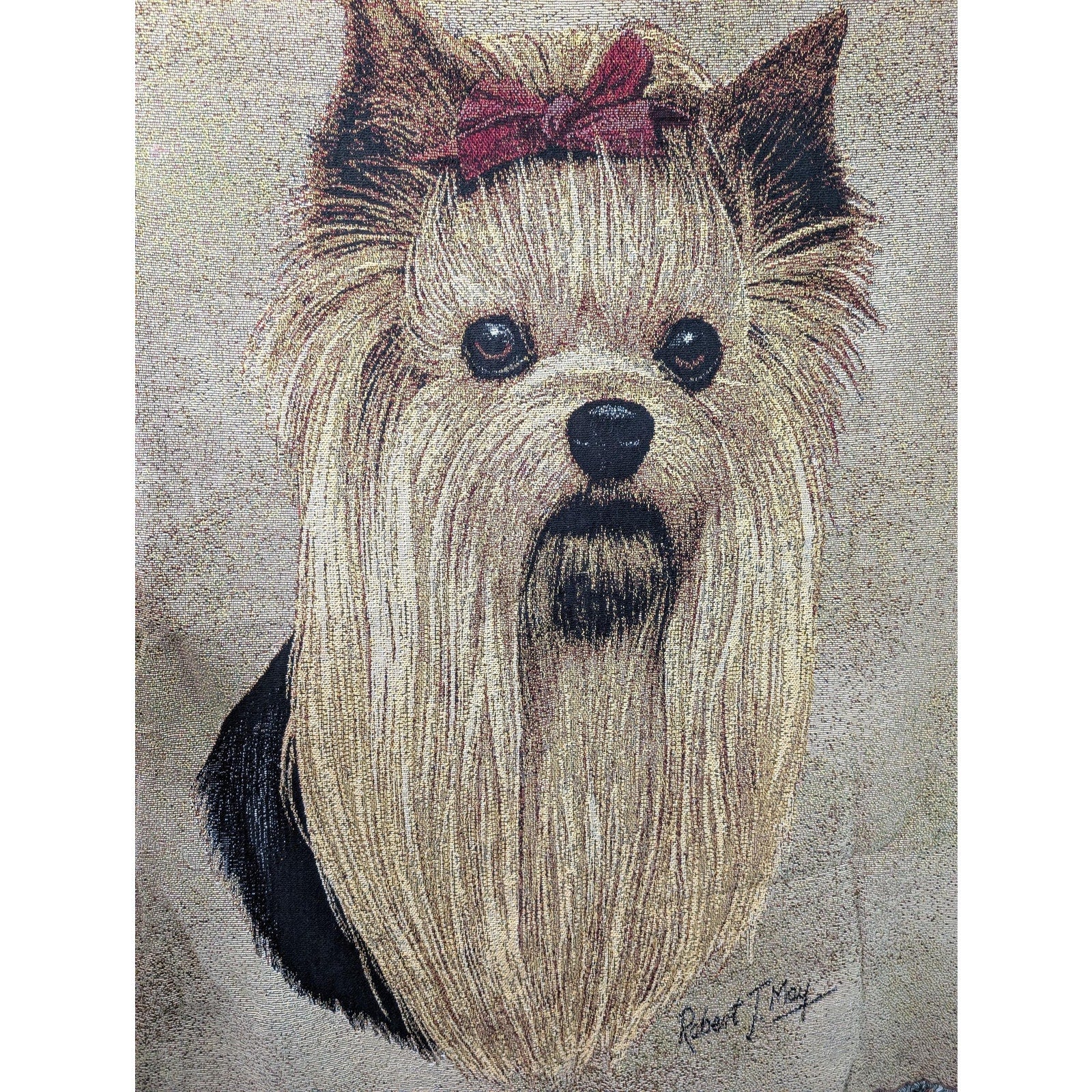 1936-LS Pure Country Weavers Yorkshire Terrier Tapestry Blanket Robert May Woven Cotton Throw