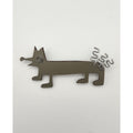 Vintage Grey Geometric Dachshund Dog Brooch Pin Abstract Avant Garde Novelty