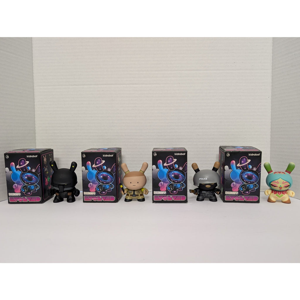 Kidrobot Dunny Evolved Huck Gee "iPolice" Riot & Search Vinyl Figure Lot 2013