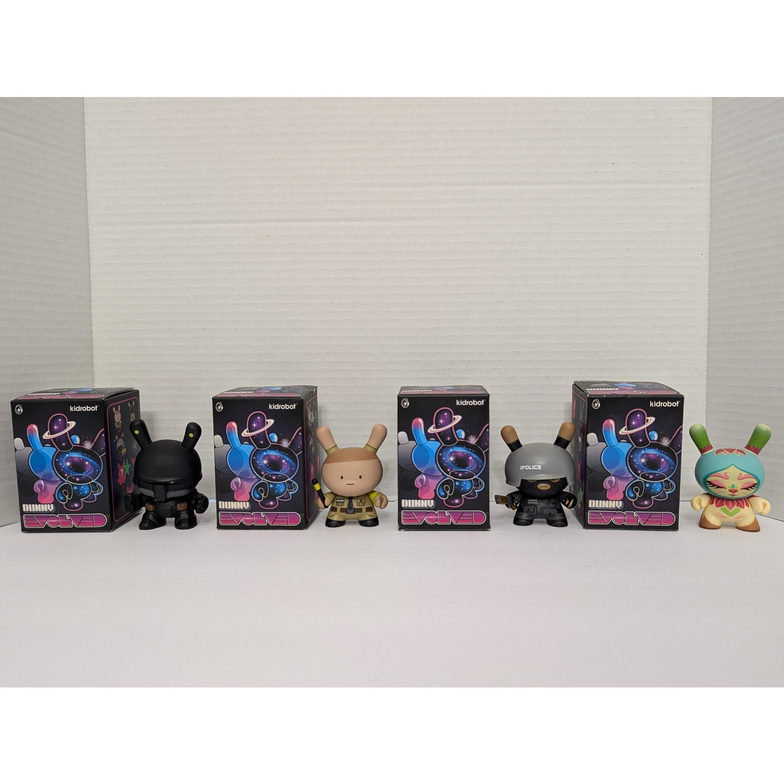 Kidrobot Dunny Evolved Huck Gee "iPolice" Riot & Search Vinyl Figure Lot 2013
