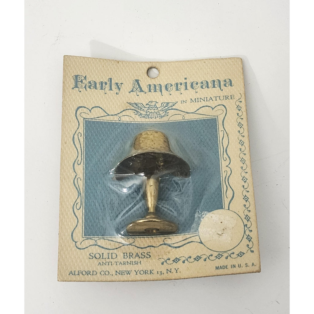 Vintage Early Americana Miniatures Solid Brass Shelf Lamp Toy Alford Co New