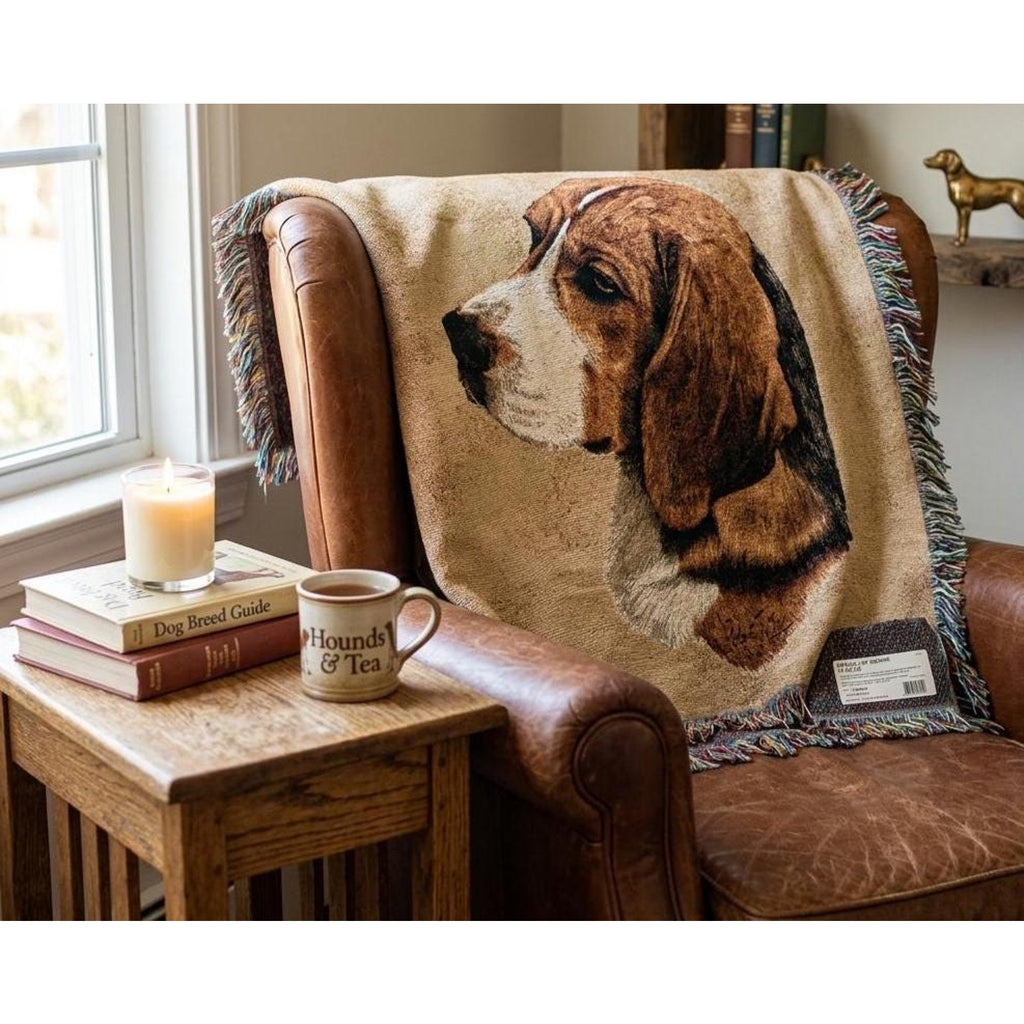 Pure Country Weavers Beagle Lap Square Cotton Woven Throw Blanket Robert May Dog