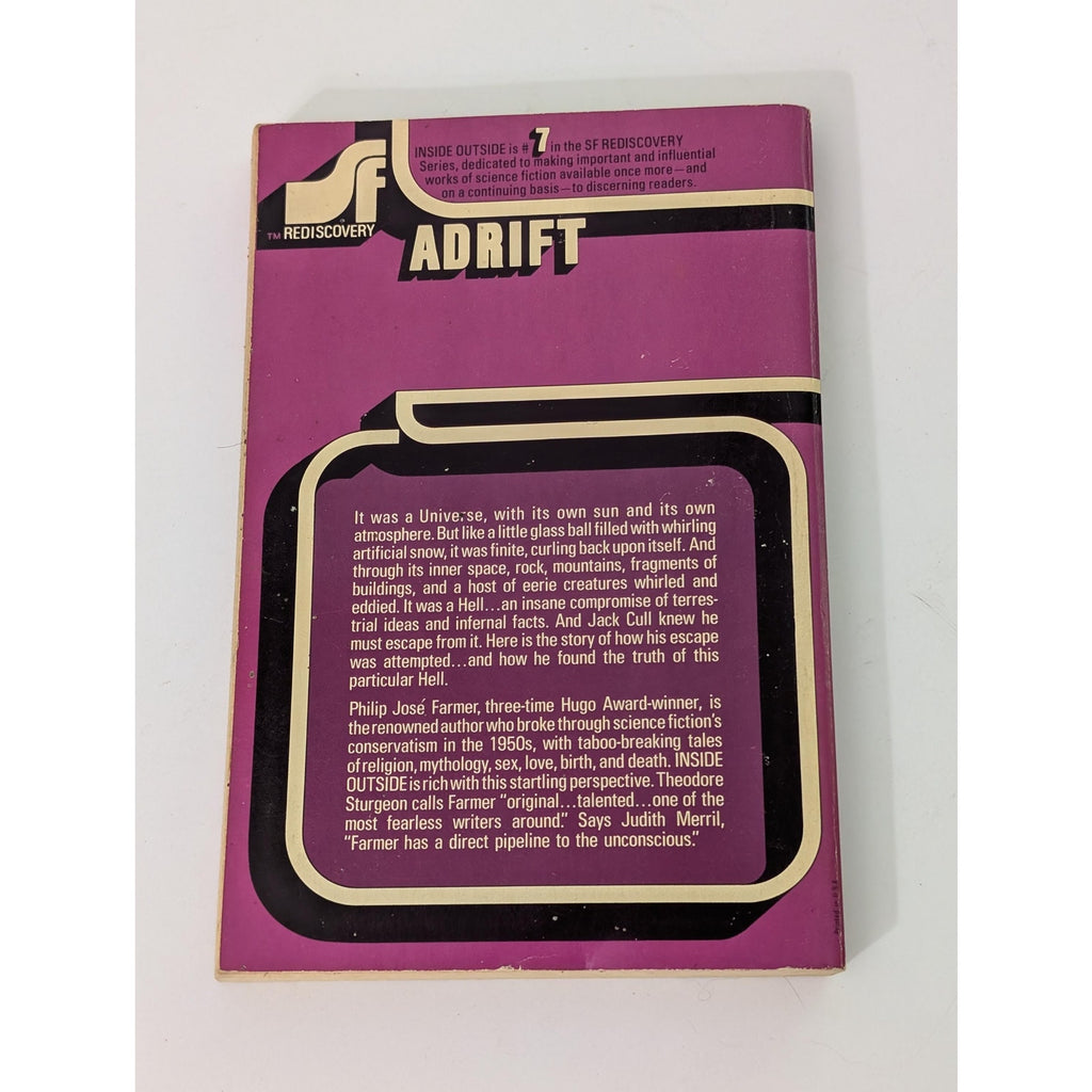 Inside Outside Philip José Farmer Vintage 1975 Sci-Fi Rediscovery Paperback