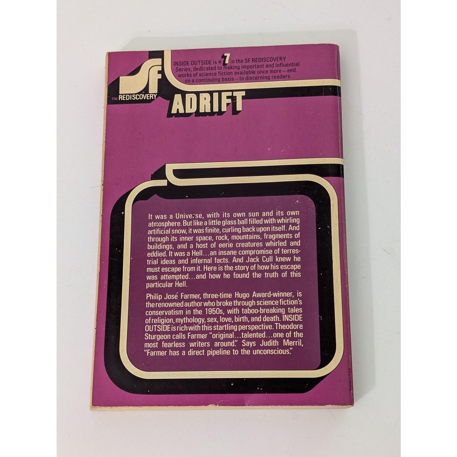 Inside Outside Philip José Farmer Vintage 1975 Sci-Fi Rediscovery Paperback