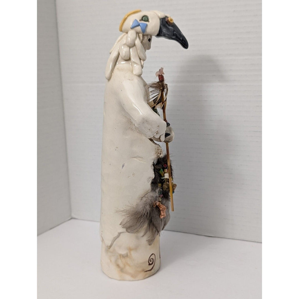 Rare Vintage Raven Animal Character Sculpture By Susan M Henry Native American