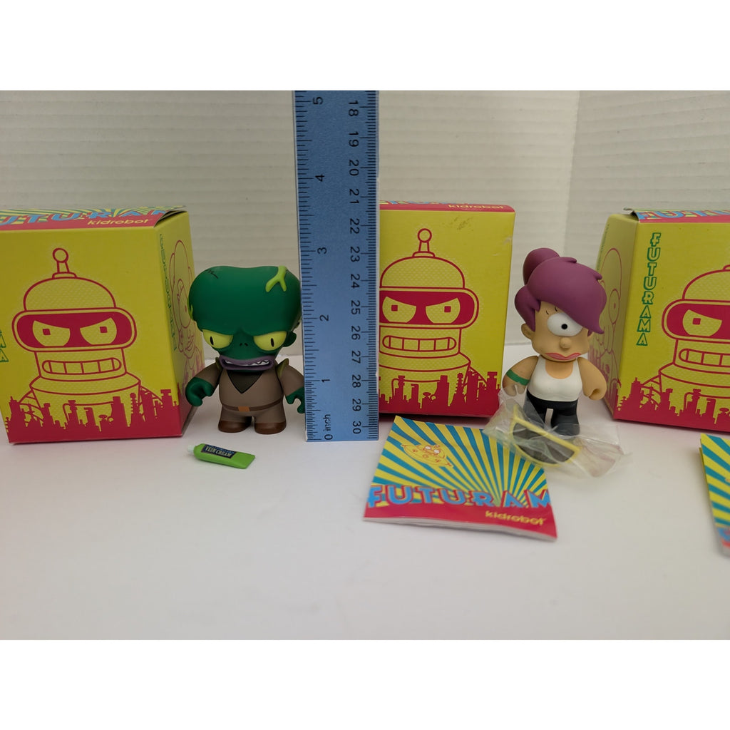 Kidrobot Futurama Vinyl Mini Figure Lot Bender Leela Nibbler Morbo Lrrr 2009