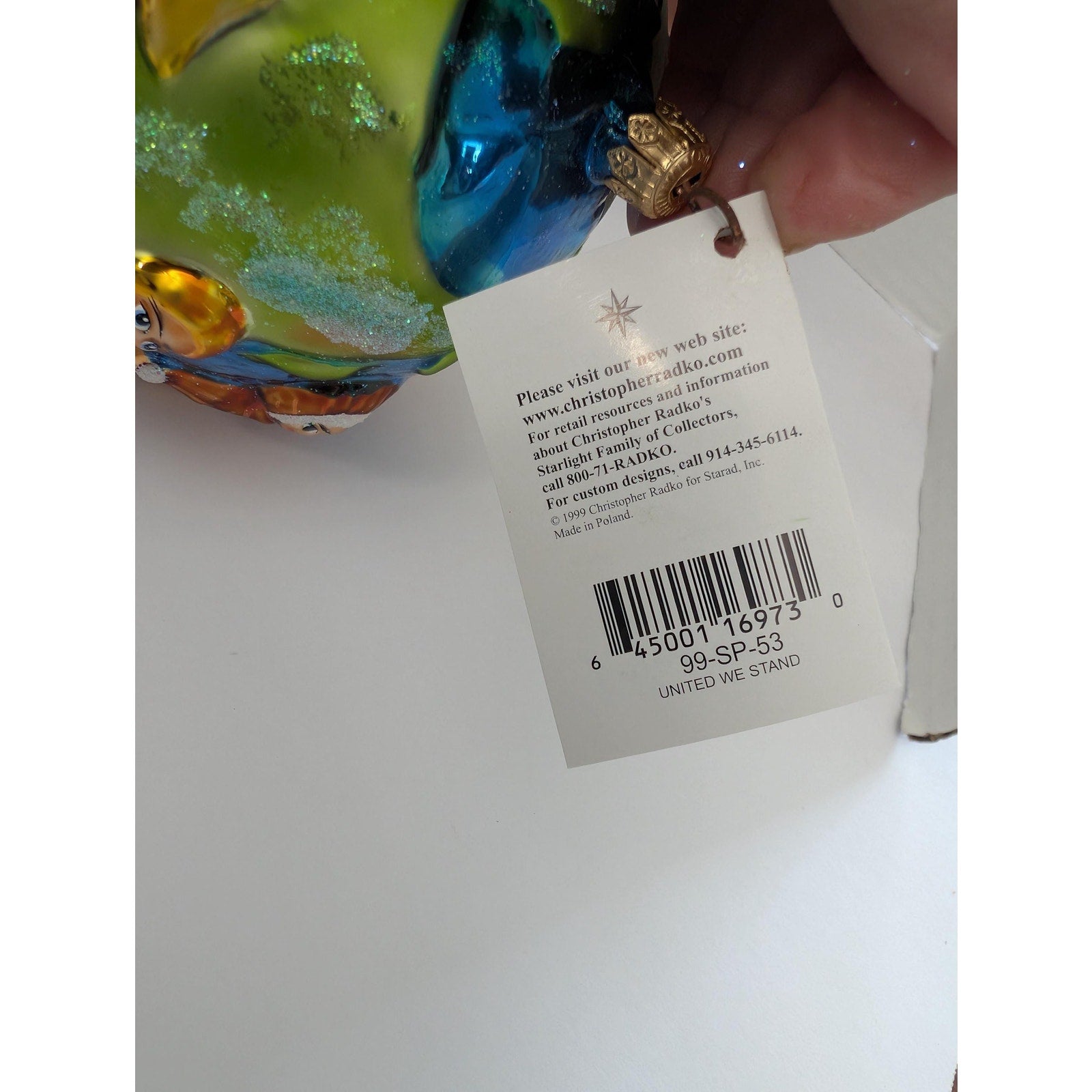 Christopher Radko United We Stand 1999 World Globe Children Glass Ornament Boxed 99-SP-53