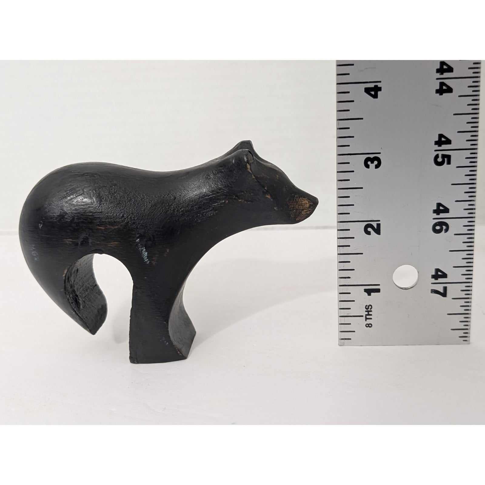 Hand Carved Wood Bear Figurine Signed B Wade 99 Canada Black Bear Folk Art Decor