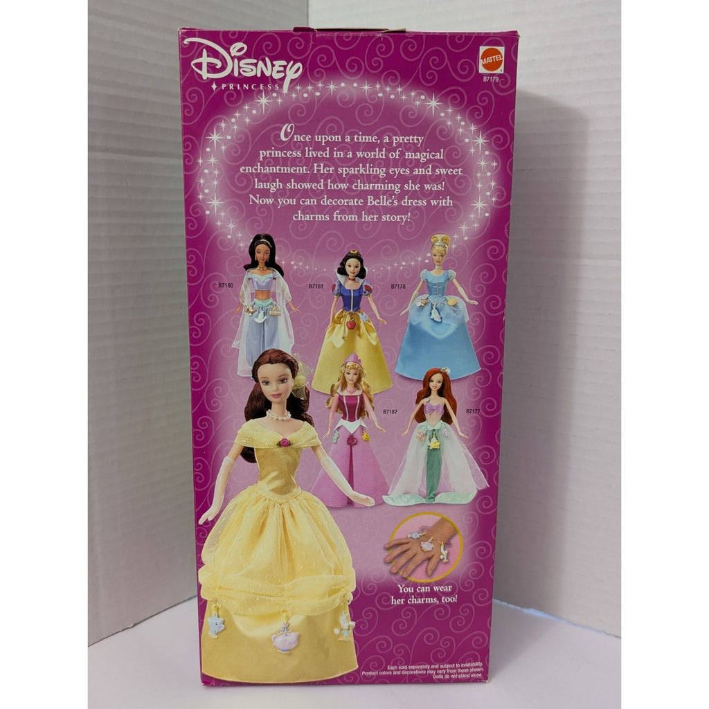 Disney Charming Princess Belle Doll Beauty and the Beast w/ Charms 2003 Mattel
