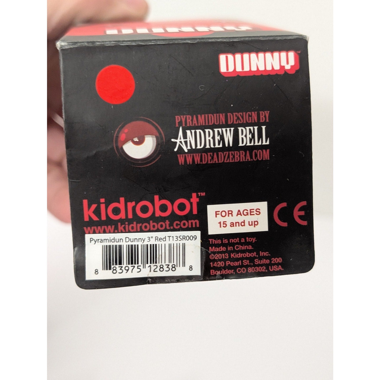 Kidrobot Andrew Bell Pyramidun Dunny Vinyl Figure Lot Red & Grey 2013