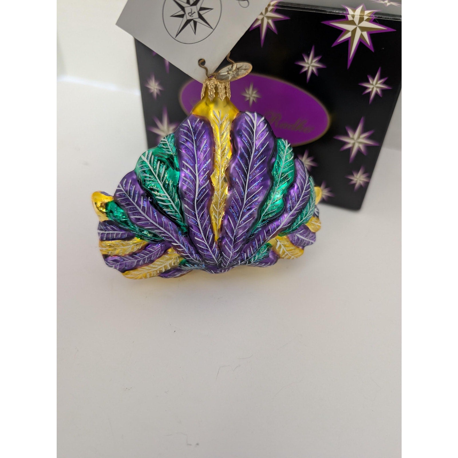 Christopher Radko Mask Mystique 2002 Mardi Gras Glass Ornament Boxed 1010016