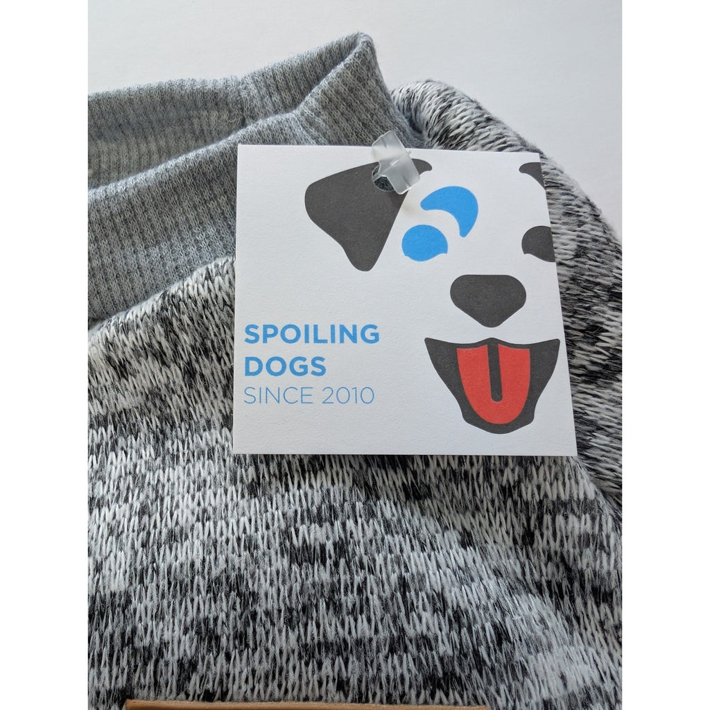 Classic Grey Marled Knit Dog Sweater Fleece Lined Size XL Extra Large