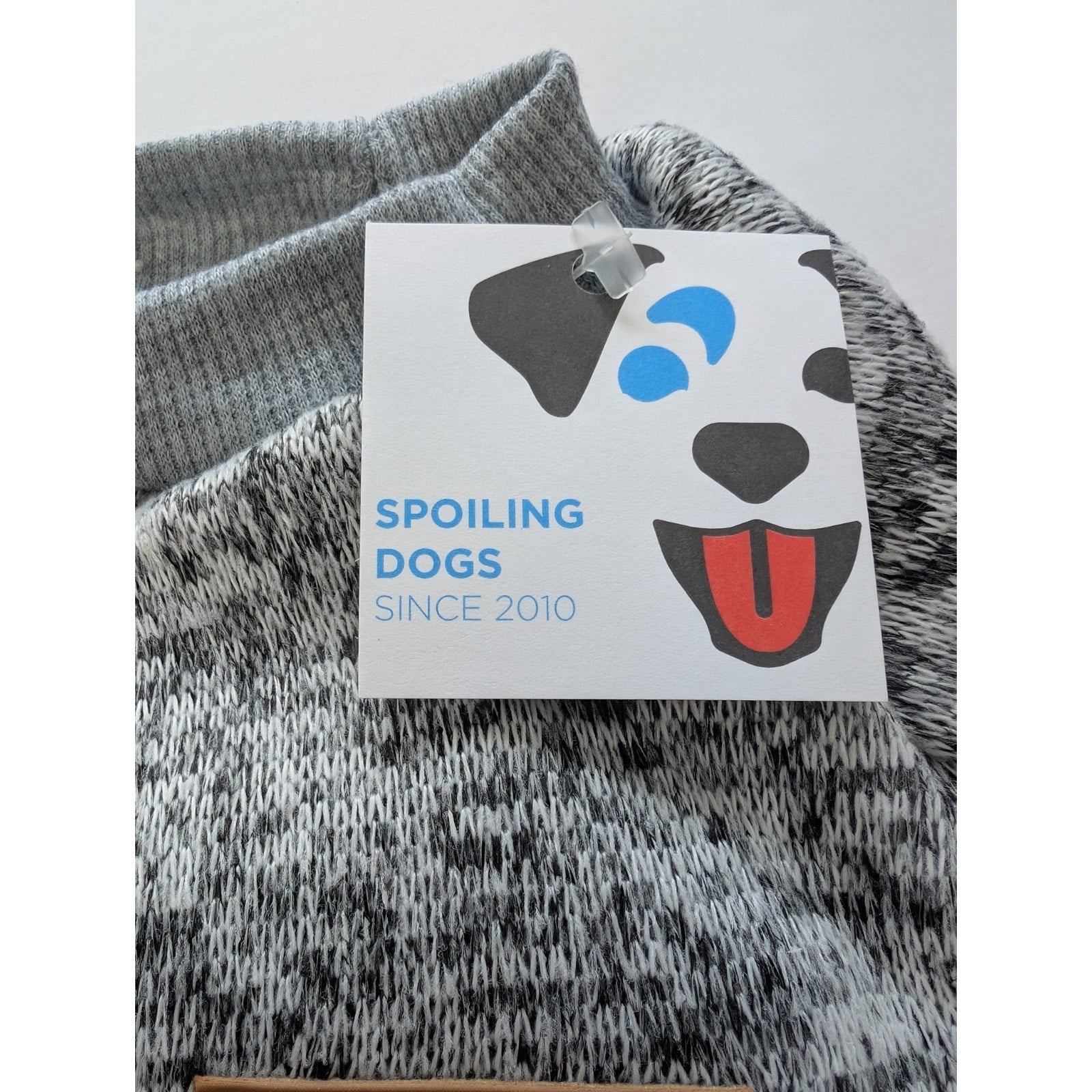 Classic Grey Marled Knit Dog Sweater Fleece Lined Size XL Extra Large