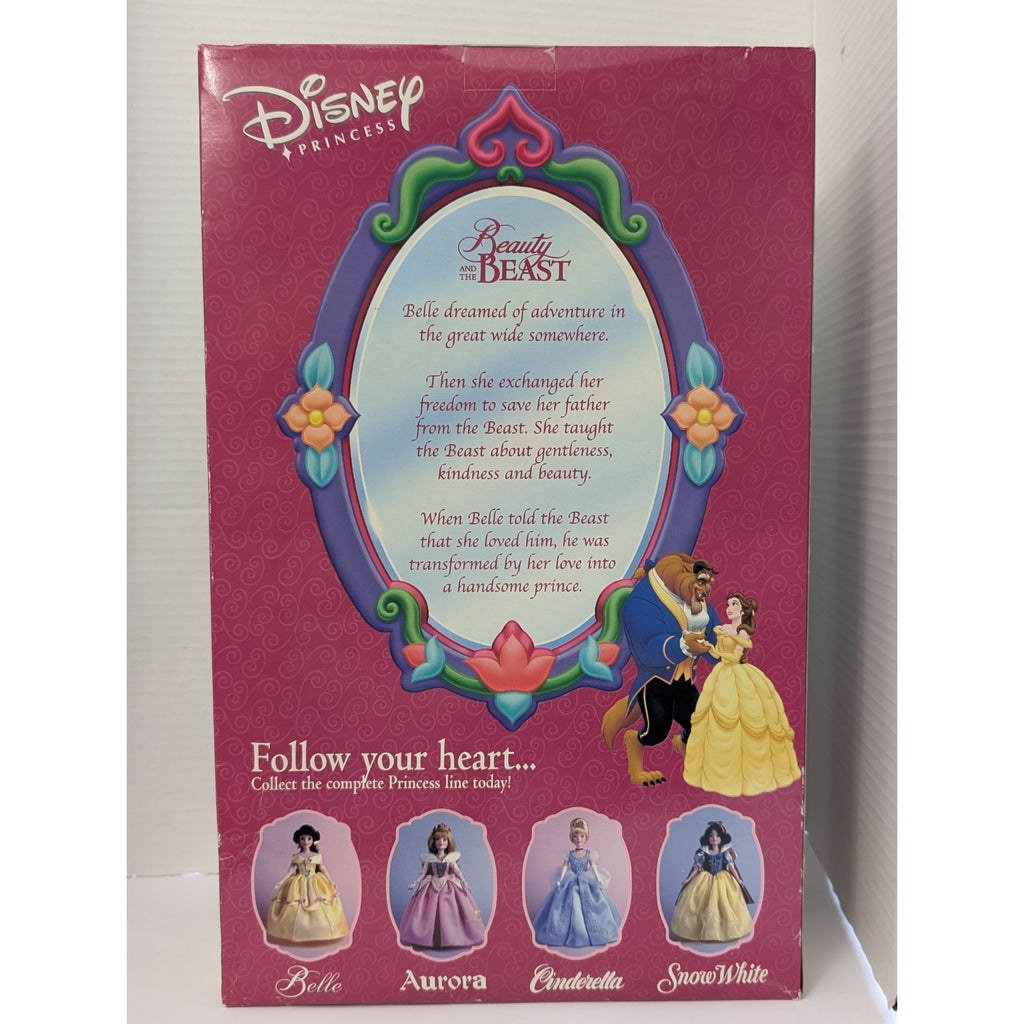 2002 Disney Princess Belle Porcelain Doll Brass Key Holiday Xmas Vintage New