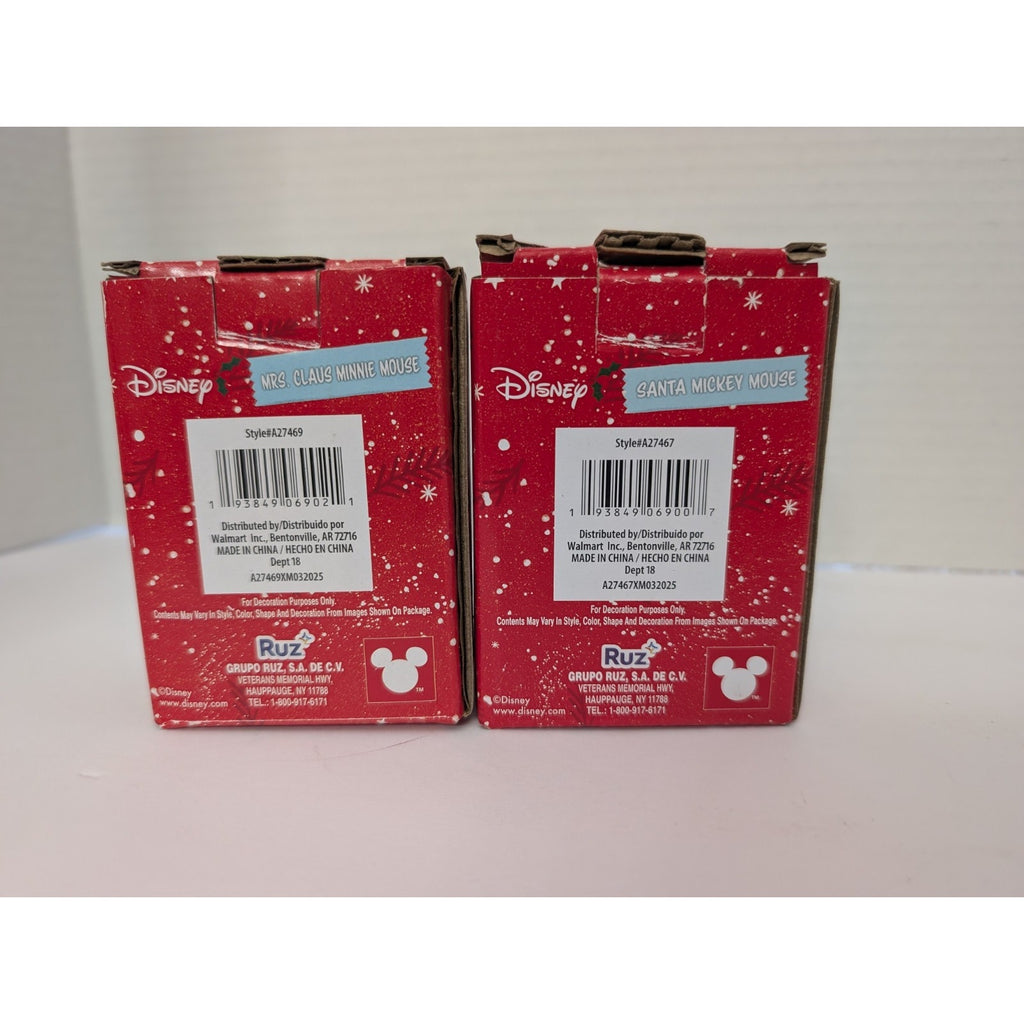 Disney Santa Mickey & Mrs. Claus Minnie Mouse Christmas Village Figurine Set